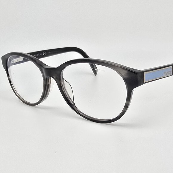 Fendi F979 Black Oval Eyeglass Frames Crystal Black Baby Blue 51mm Auth Italy FENDI Authentic ROMA 50054 Black Logo Eyeglasses Optical  main image 4